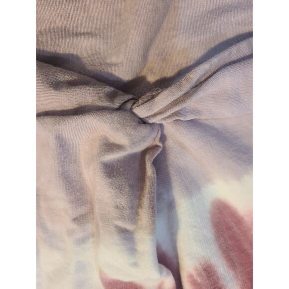 C&C California large women's Burgundy and lavender tie dye twist front hoodie - Picture 2 of 8